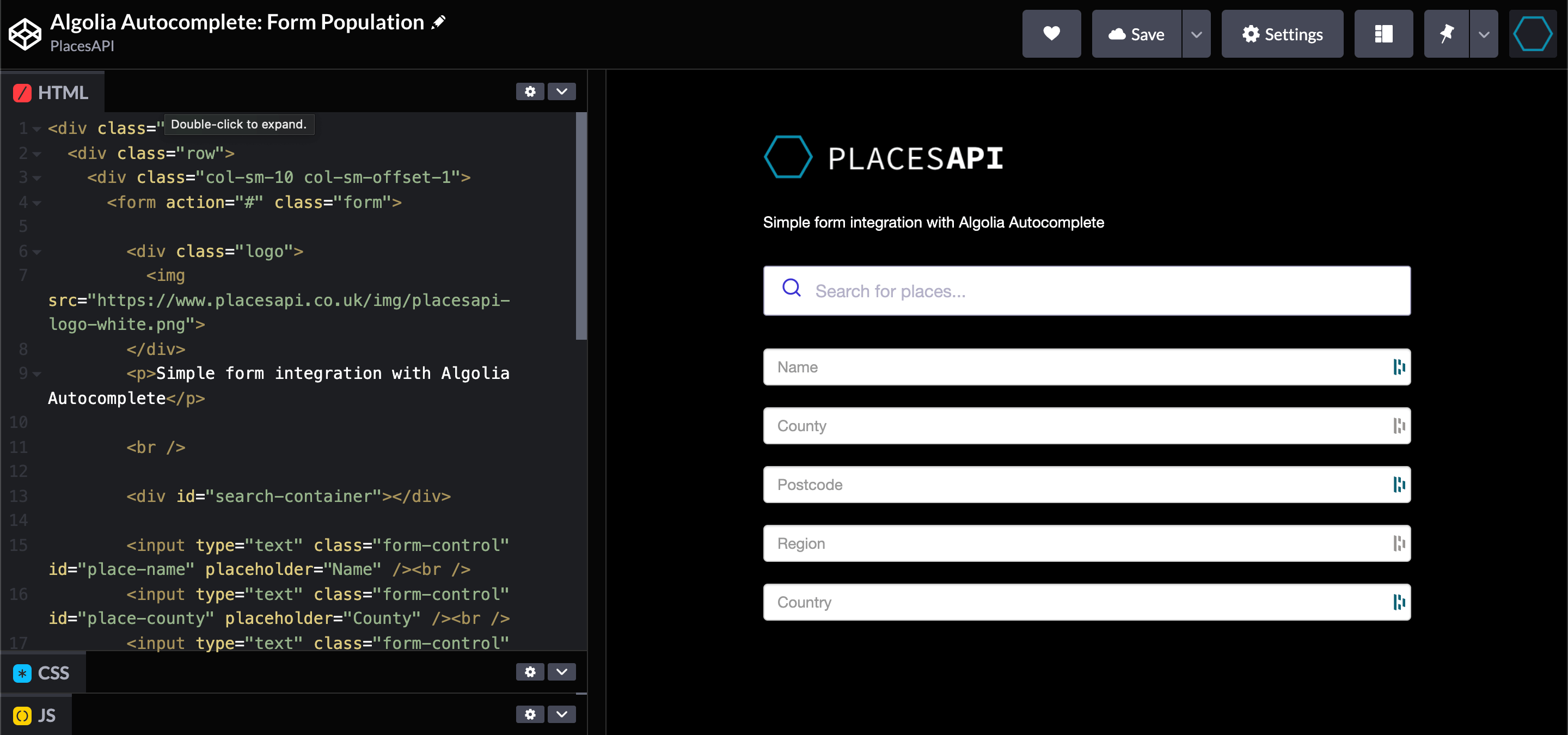 Demo 2: Form Population